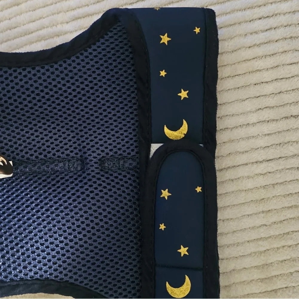Youly the classic Navy Moon & Stars Cat Harness, Leash and Collar Set (S/M)